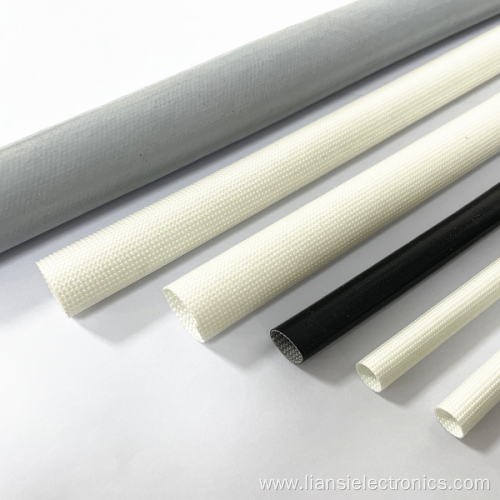 White Softness Silicone Fiberglass Braided Sleeve